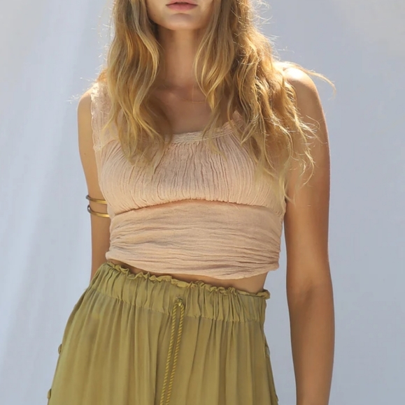 🏴‍☠️ Jen's Pirate Booty ☠️ Cotton Gauze Vision Corset Crop Top Small - Picture 1 of 6